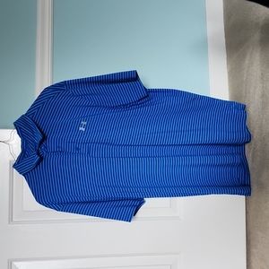 UA "L" Blue and Teal Stripped Polo